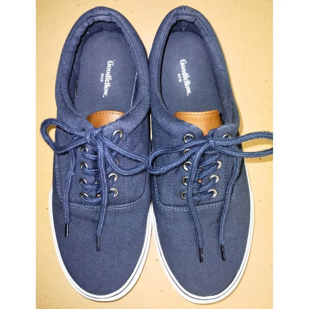 Men’s Goodfellow & Co Canvas Lace-Up Park Sneakers Casual Shoes Navy Blue (Sz 8)